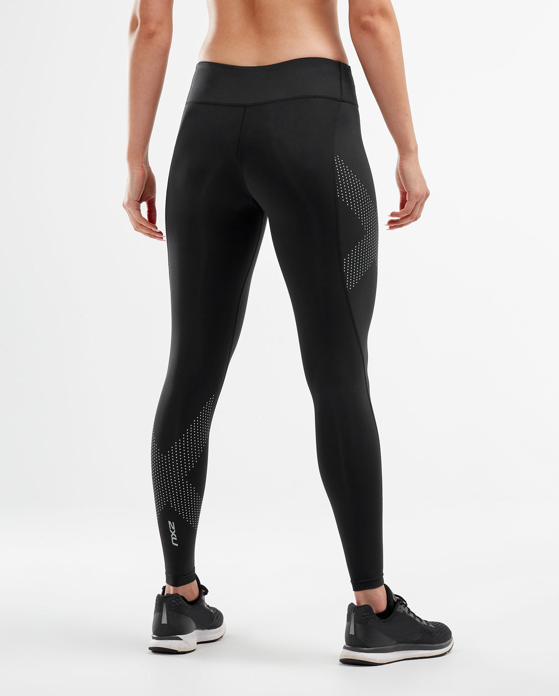 ランニングタイツ WA2864bBDRF Wa2864b-blk-drf PWXミッドライズコンプレッションタイツ - Black/Dotted Reflective Logo [レディーズ]