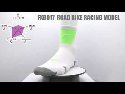 ソックス FXB017WHT 自転車競技用3Dソックス ロードバイク用レースモデル Racing Roadbike - White/Green [ユニセックス]