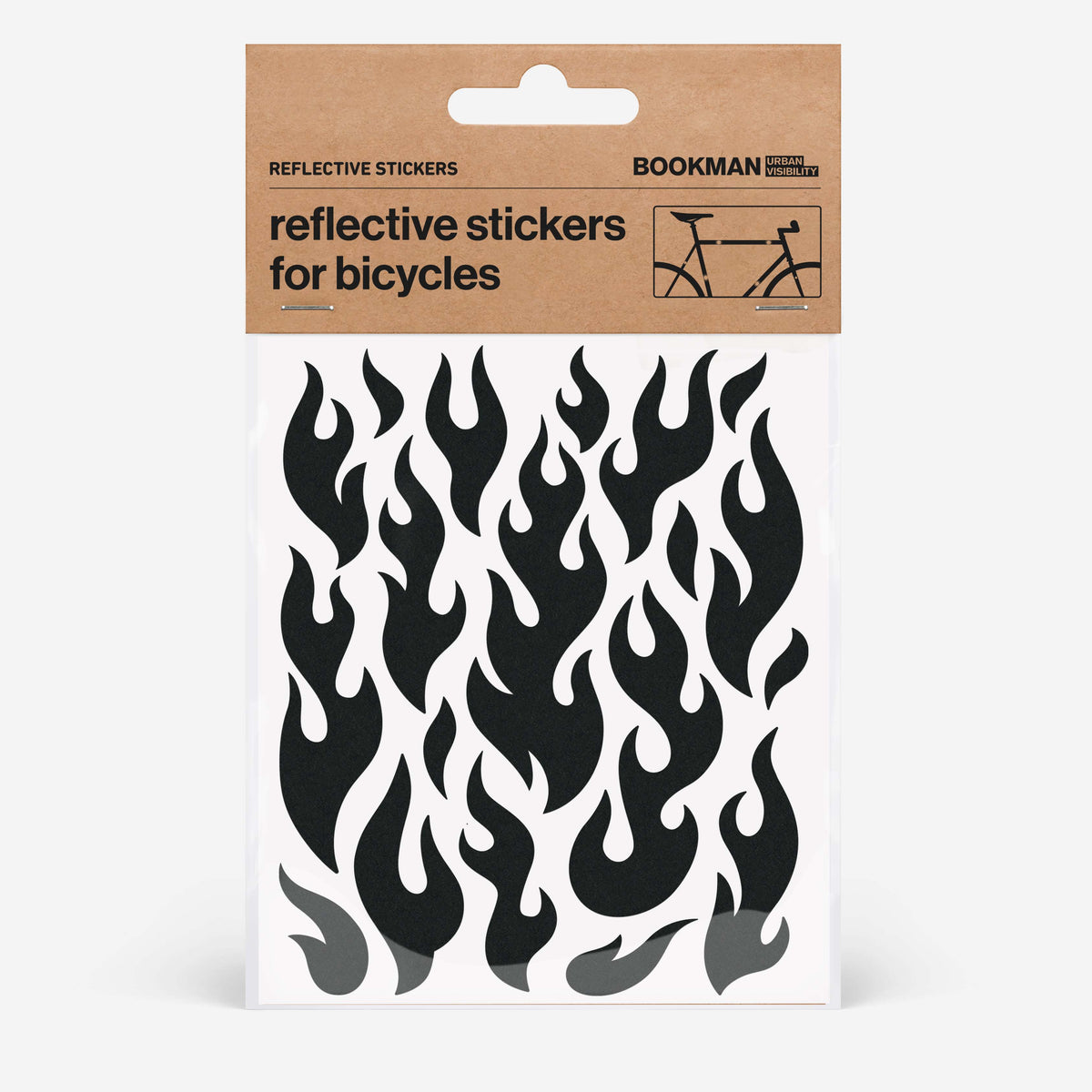 リフレクター BM-520 Reflective-stickers-flames リフレクティブステッカー（フレイム） Reflective Stickers Flames - Black