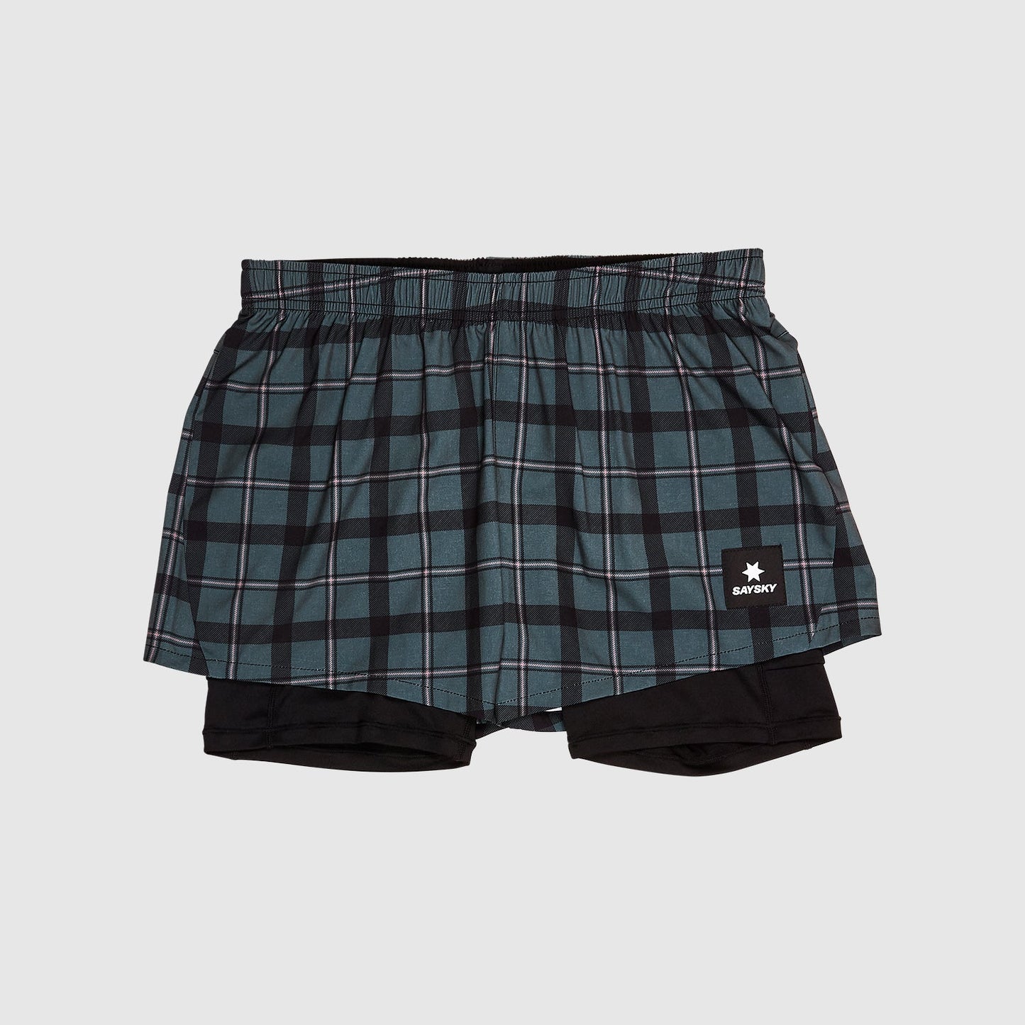 ランニングショーツ KWRSH04c1007 Wmns Checker Pace 2-in-1 Shorts 3inch - Grey Checker [レディーズ]