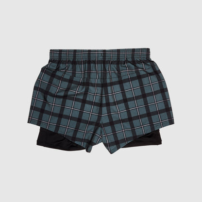 ランニングショーツ KWRSH04c1007 Wmns Checker Pace 2-in-1 Shorts 3inch - Grey Checker [レディーズ]