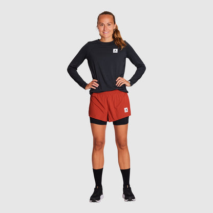 ランニングショーツ KWRSH01c501 Wmns Pace 2-in-1 Shorts 3inch - Red [レディーズ]