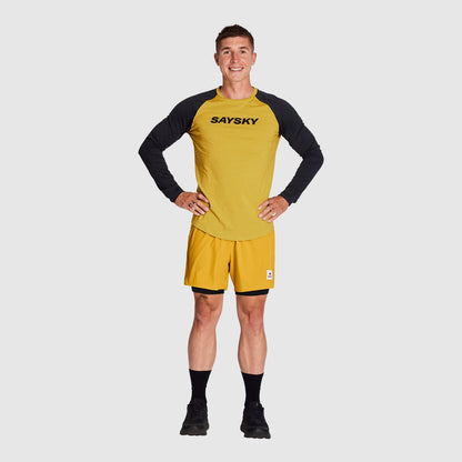 ランニングショーツ KMRSH01c402 Pace 2-in-1 Shorts 5inch - Yellow [メンズ]