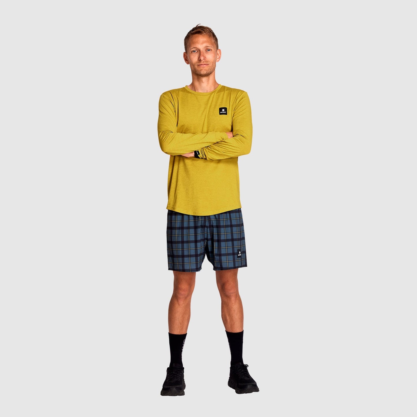 ランニングショーツ KMRSH04c1008 Checker Pace Shorts 5inch - Grey Checker [メンズ]