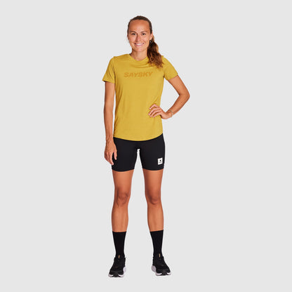 ランニングTシャツ KWRSS01c4002 Wmns Logo Pace T-shirt - Yellow [レディーズ]
