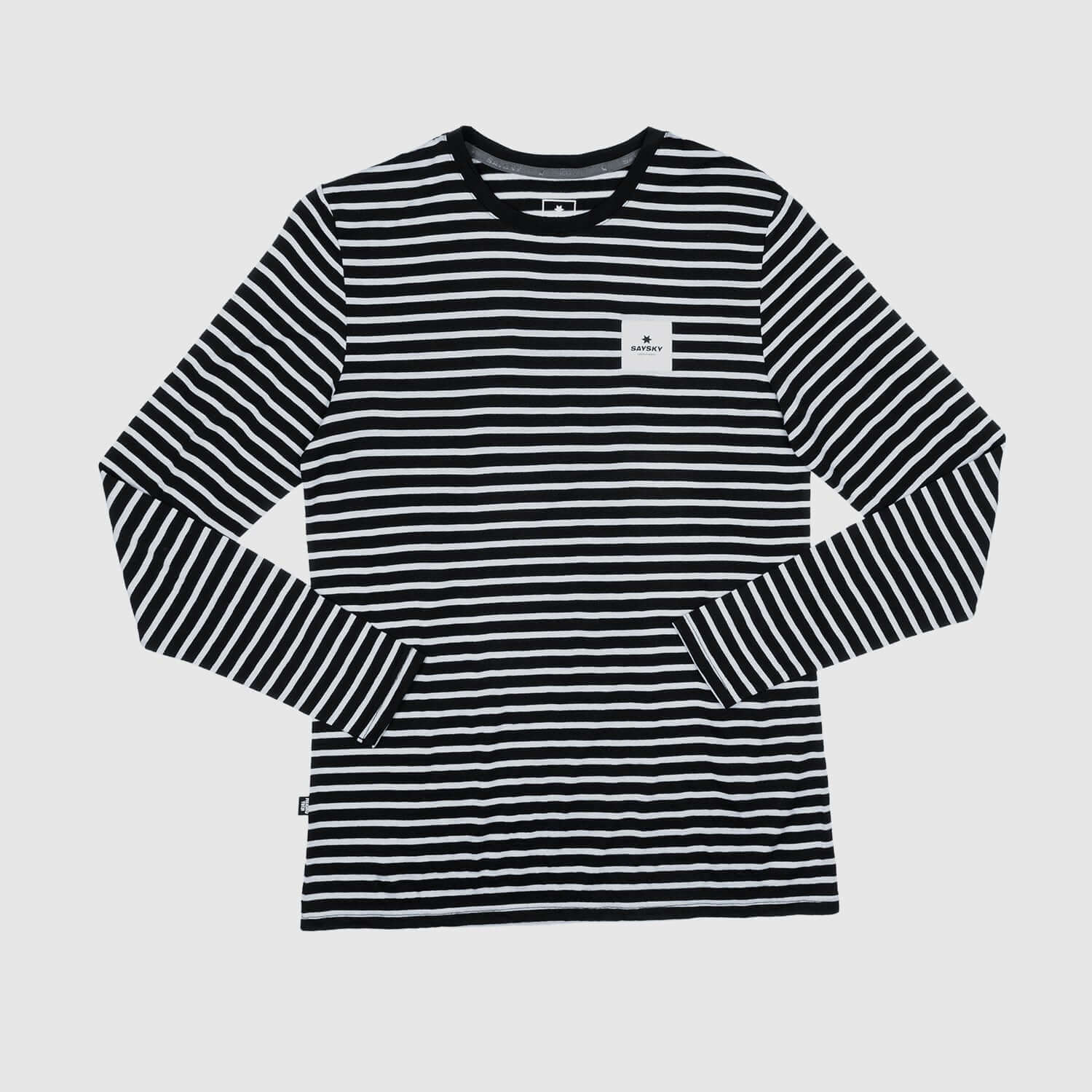 □ 公式 □ SAYSKY/セイスカイ ランニングTシャツ（ロングスリーブ） XMRLS40c002 Merino Base 165 Long  Sleeve - Black/White Stripe [メンズ] – STYLEBIKE