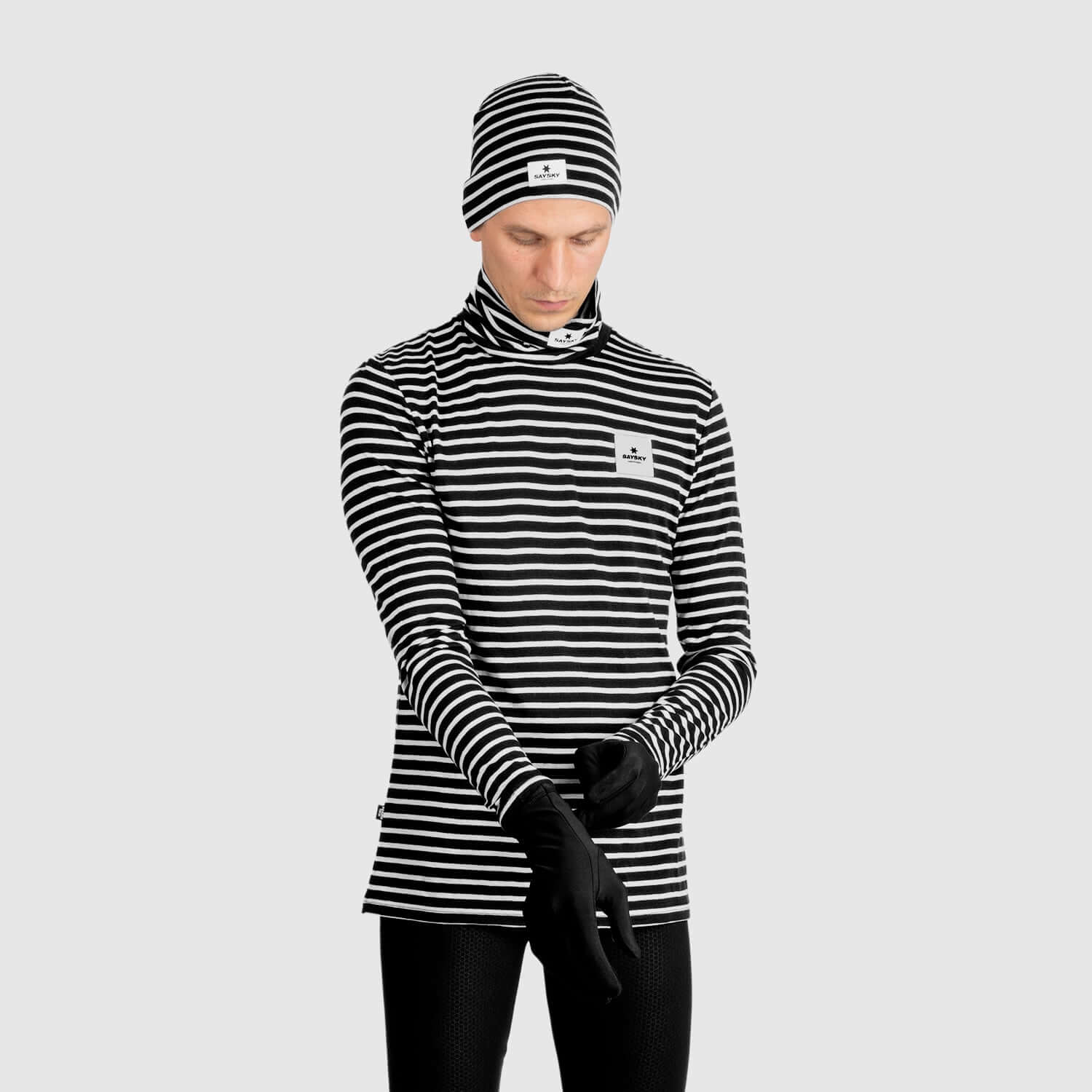 □ 公式 □ SAYSKY/セイスカイ ランニングTシャツ（ロングスリーブ） XMRLS40c002 Merino Base 165 Long  Sleeve - Black/White Stripe [メンズ] – STYLEBIKE