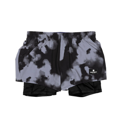 ランニングショーツ GGRSH01 Wmns 2-in-1 Shorts - Cumulus Clouds Grey/Black [レディーズ]