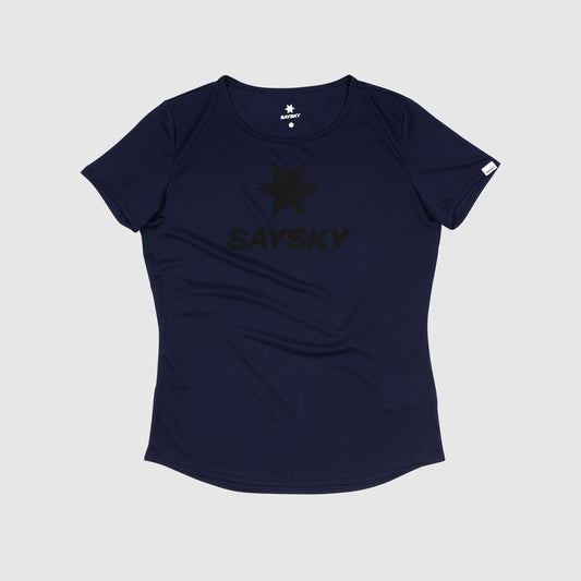 ランニングTシャツ JWRSS12c201 Wmns Logo Flow T-shirt - Blue [レディーズ]