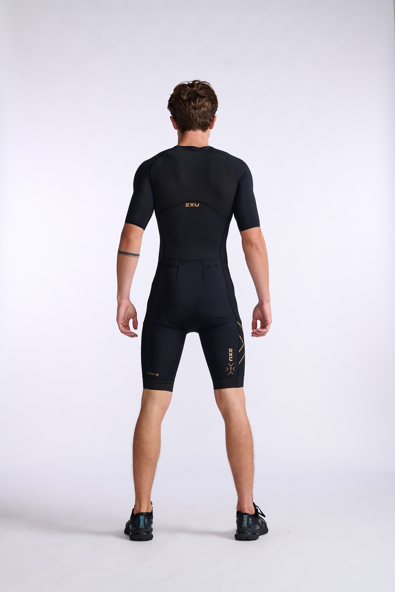 トライアスロンスーツ MT7019d-BLK-GLD Light Speed Sleeved Trisuit - Black/Gold [メンズ]