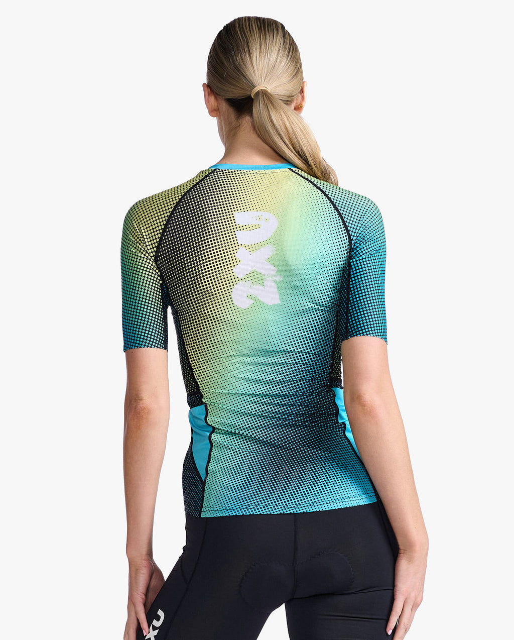 トライアスロントップ WT6666a-CYA-WHT Aero Tri Sleeved Top - Cyan/White/Yellow [レディーズ]