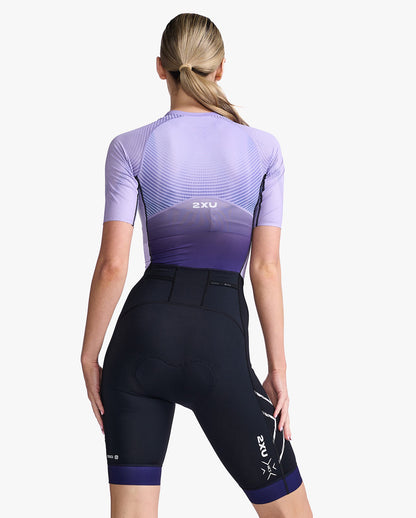 【サンプル】トライアスロンスーツ WT7018d-PAR-WHT Light Speed Sleeved Trisuit - Parachute Purple/White/Black [レディーズ]