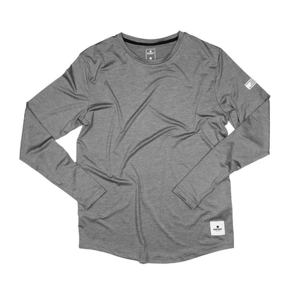 ランニングTシャツ(ロングスリーブ) XMRLS02 Clean Pace Longsleeve - Light Grey Melange [ユニセックス]