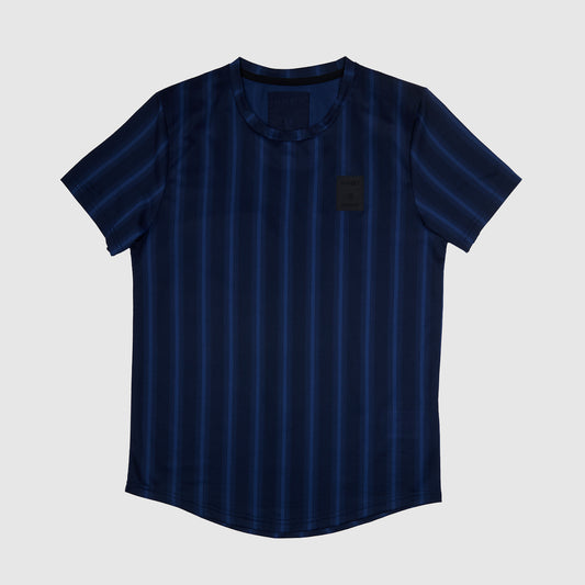 ランニングTシャツ ZMRSS05 Nn07 X SAYSKY Combat T-shirt - Black/Navy Stripe [ユニセックス]