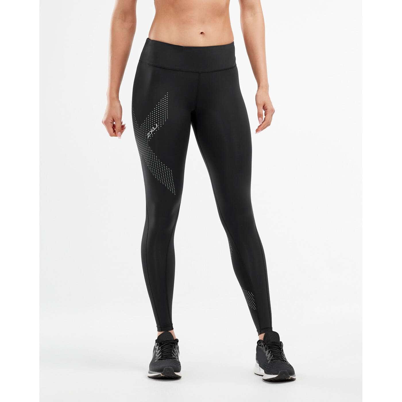 コンプレッションタイツ (ミッドライズ) Mid-Rise Compression Tight - Black/Dotted Reflective Logo [レディーズ] WA2864b-BLK/DRF - STYLE BIKE ONLINE SHOP