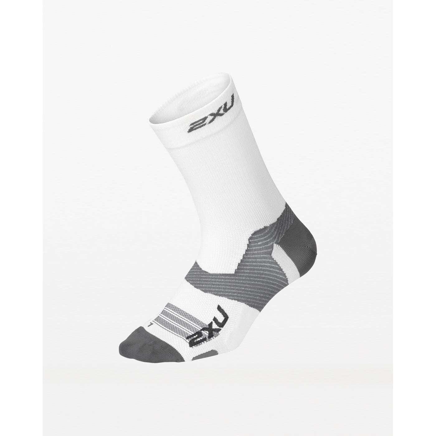 ベクターウルトラライトクルーソックス Vectr Ultralight Crew Socks - White/Grey [ユニセックス] UA5051e-WHT/GRY - STYLE BIKE ONLINE SHOP